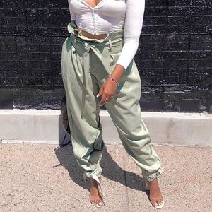 Fashion Nova Leather Jogging Pants